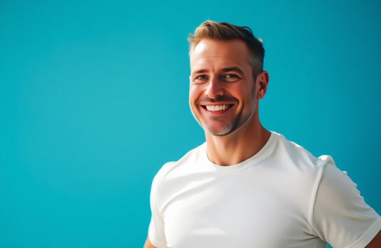 Confident man feeling energized after using Libicade Male Enhancement Gummies
